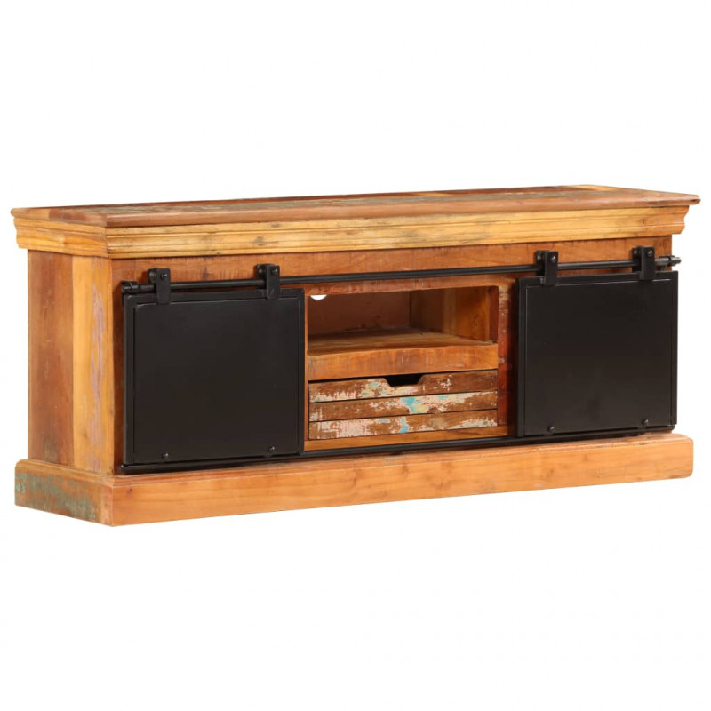 Szafka pod TV, 110x30x45 cm, lite drewno odzyskane