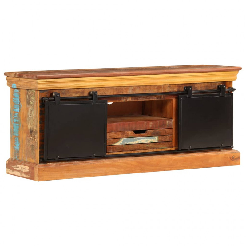 Szafka pod TV, 110x30x45 cm, lite drewno odzyskane