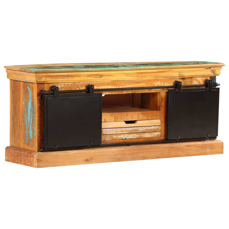 Szafka pod TV, 110x30x45 cm, lite drewno odzyskane