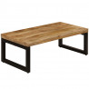 Stolik kawowy, 100x50x35 cm, lite drewno mango i stal