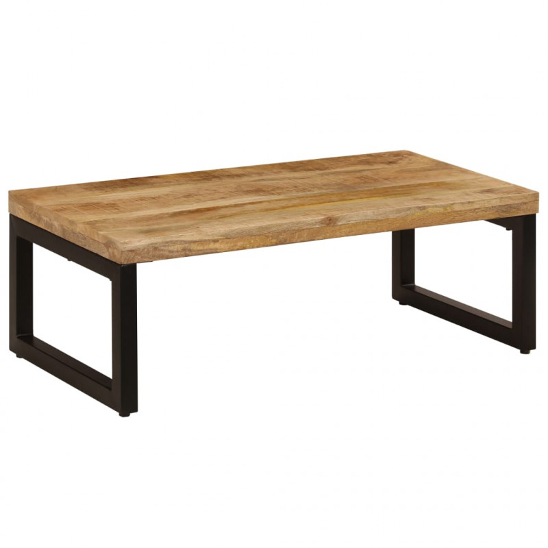 Stolik kawowy, 100x50x35 cm, lite drewno mango i stal