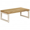 Stolik kawowy, 100x50x35 cm, lite drewno mango i stal