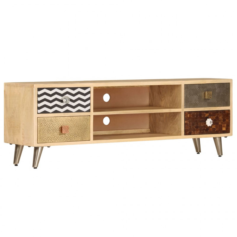 Szafka pod TV, 120x30x40 cm, lite drewno mango