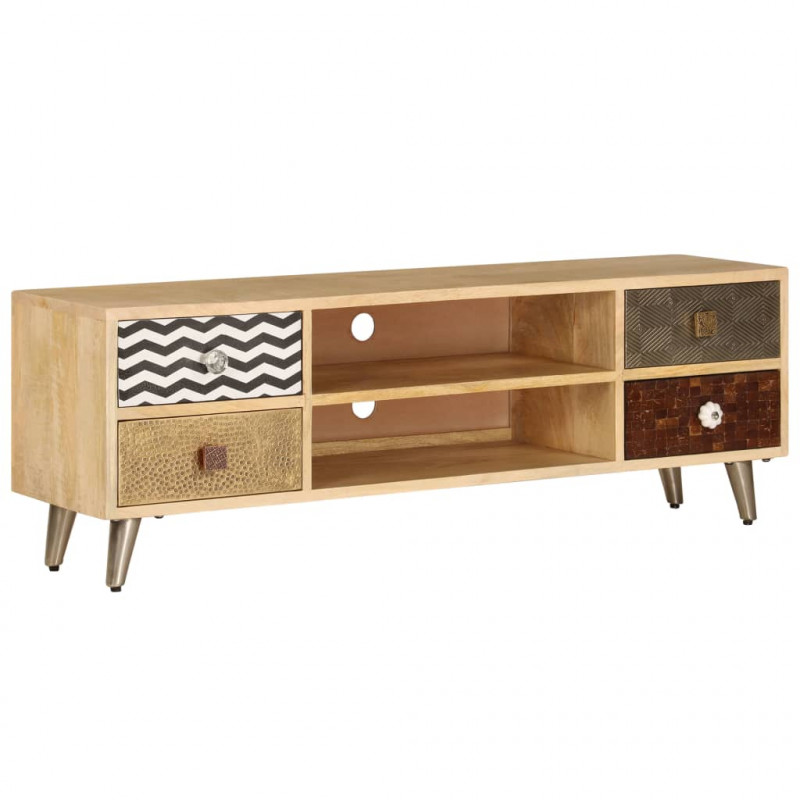 Szafka pod TV, 120x30x40 cm, lite drewno mango