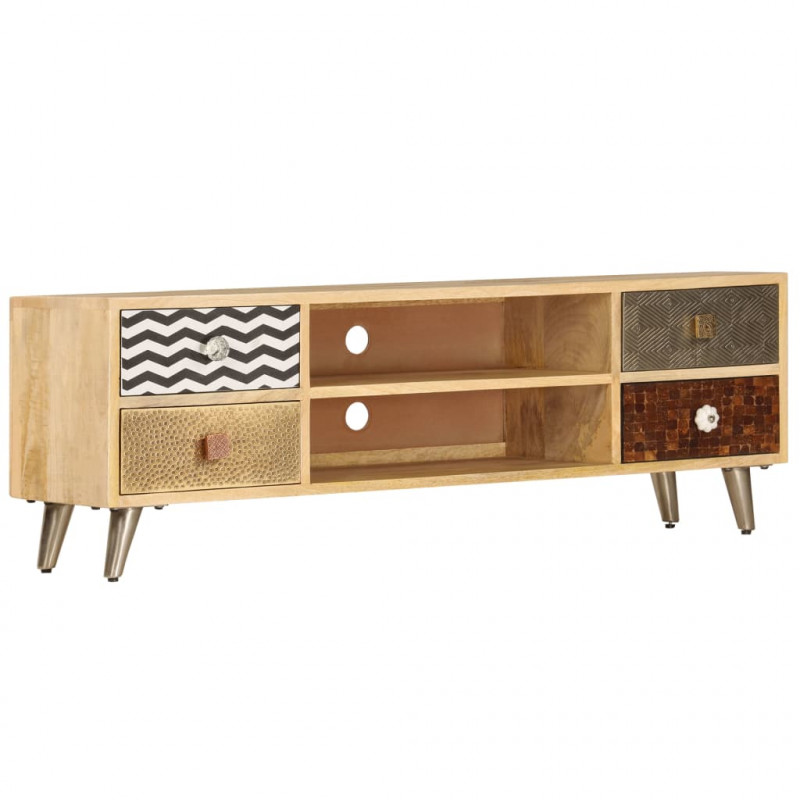 Szafka pod TV, 120x30x40 cm, lite drewno mango