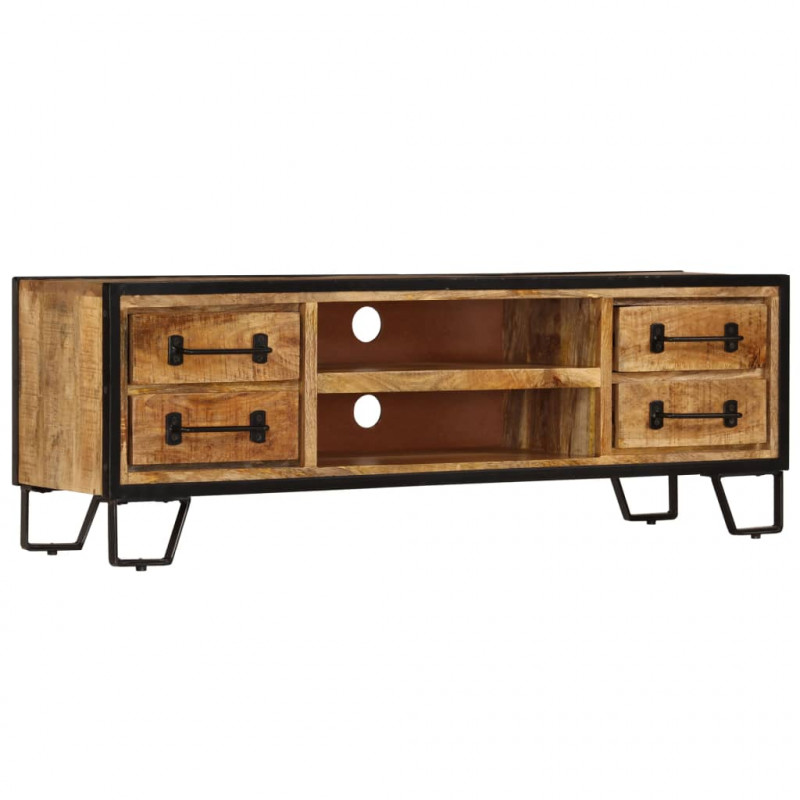Szafka pod TV z szufladami, 120x30x40 cm, lite drewno mango