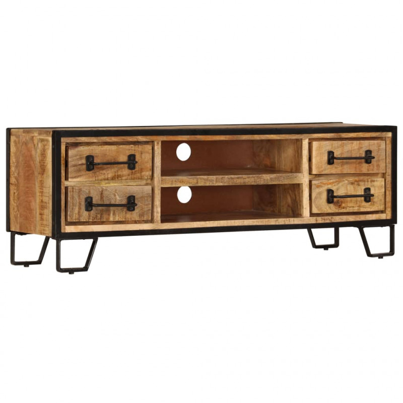 Szafka pod TV z szufladami, 120x30x40 cm, lite drewno mango
