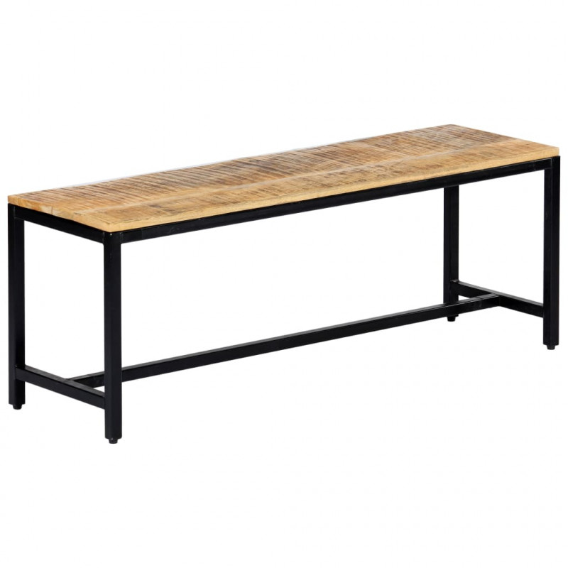 Ławka do jadalni, 120 cm, lite surowe drewno mango