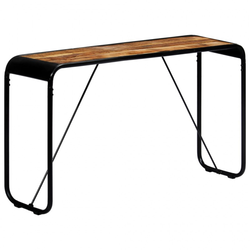 Stolik konsola, 140x35x76 cm, lite surowe drewno mango