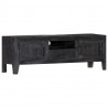Szafka pod TV, czarna, 118 x 30 x 40 cm, lite drewno mango