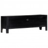 Szafka pod TV, czarna, 118 x 30 x 40 cm, lite drewno mango