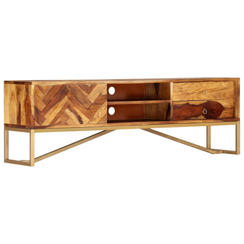 Szafka pod TV, 140x30x45 cm, lite drewno sheesham