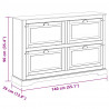 Szafka na buty, 140x35x90 cm, lite drewno sheesham
