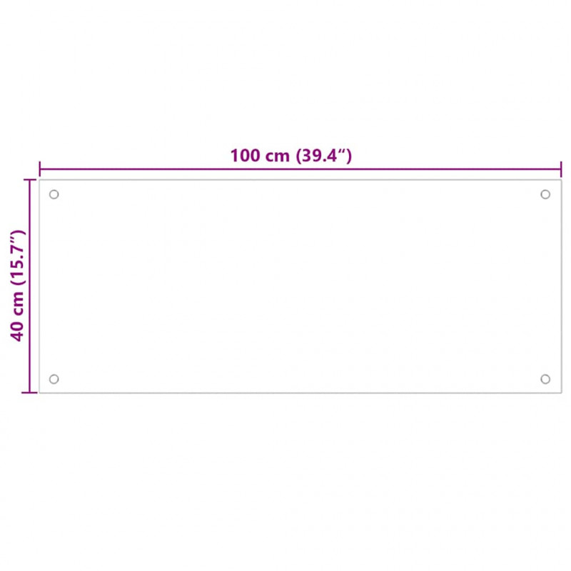 Panel ochronny do kuchni, przezroczysty, 100x40 cm, szkło