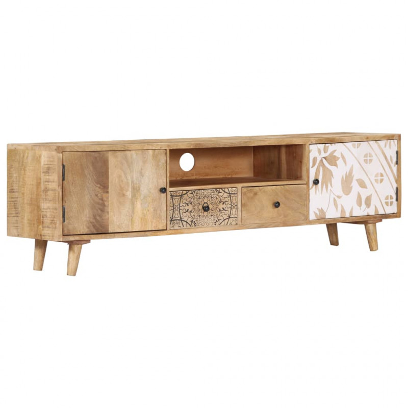 Szafka pod TV, 140x30x40 cm, lite drewno mango