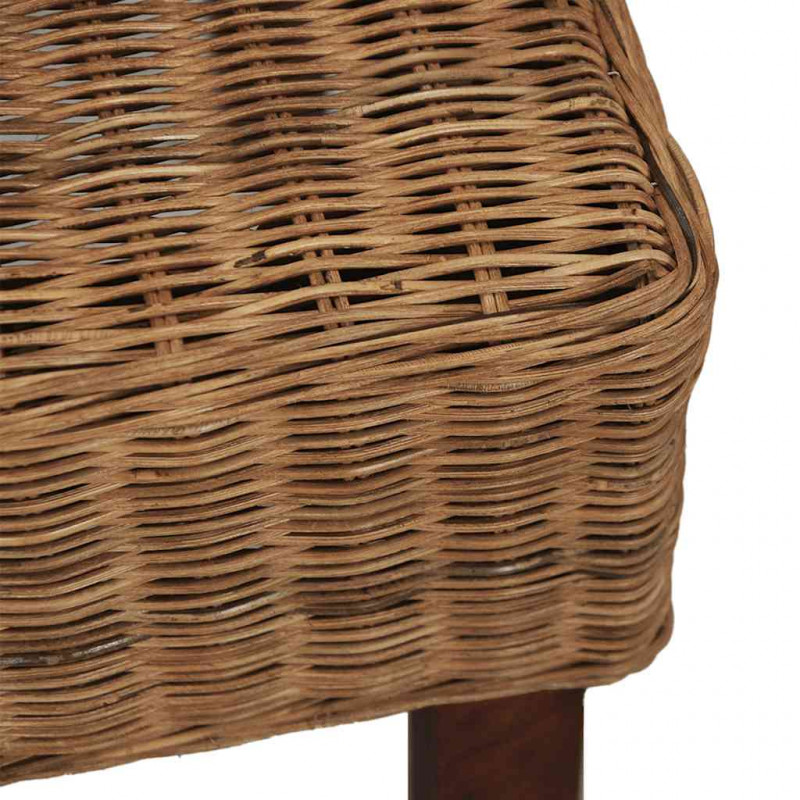 Krzesła stołowe, 4 szt., brązowe, naturalny rattan