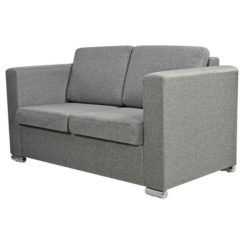 Komplet wypoczynkowy 3+2+1 jasnoszary materiał
