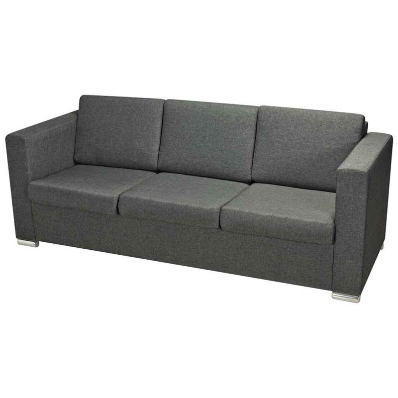 Komplet wypoczynkowy 3+2+1 ciemnoszary materiał