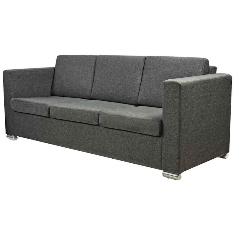 Komplet wypoczynkowy 3+2+1 ciemnoszary materiał