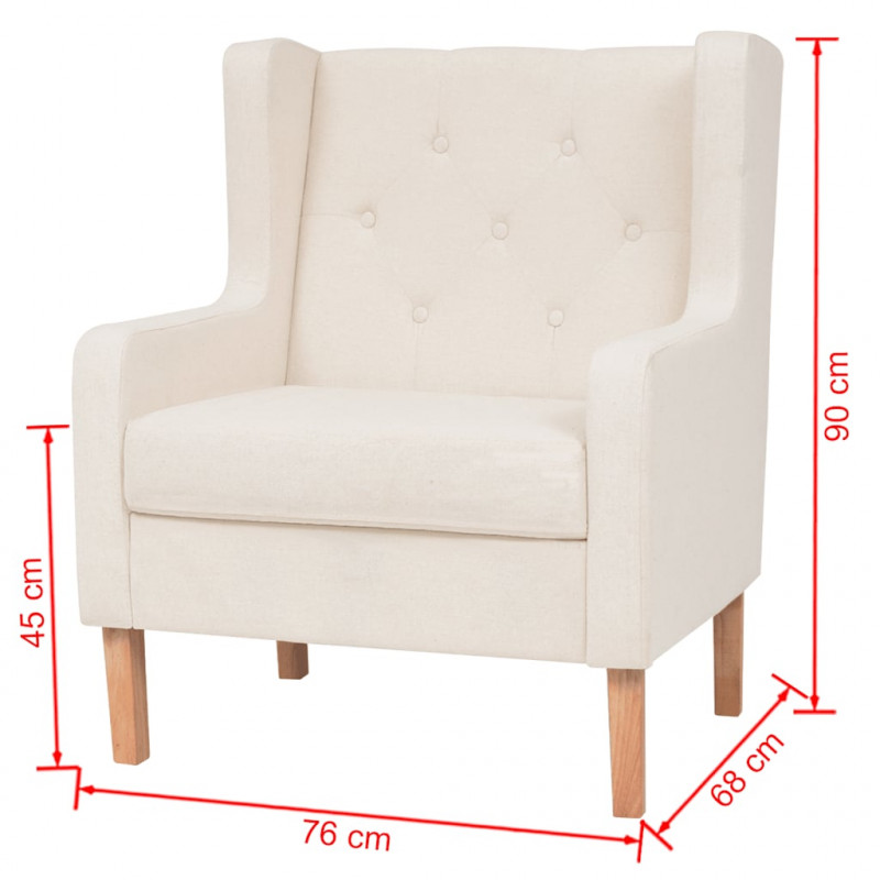 Zestaw wypoczynkowy sofa i fotel, kremowe