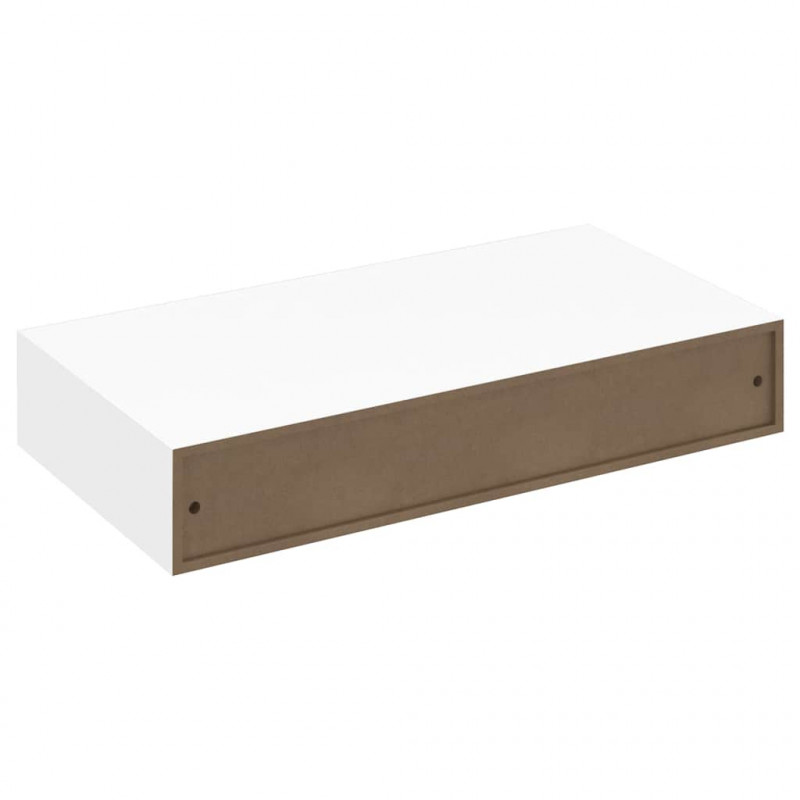 Półki wiszące z szufladami, 2 szt., białe, 48 cm