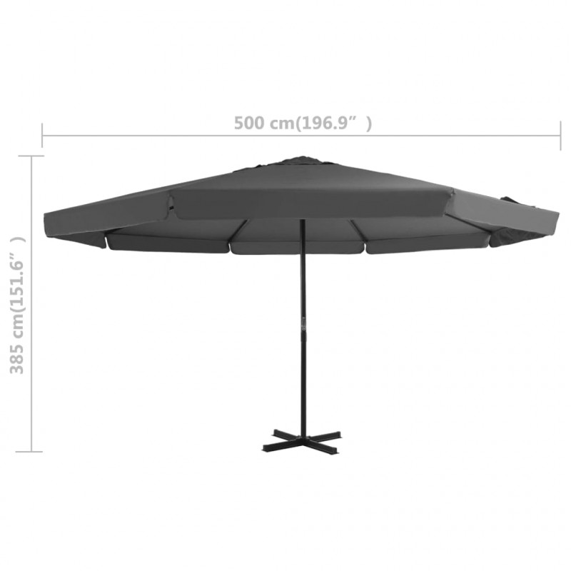 Parasol ogrodowy z przenośną podstawą, antracytowy