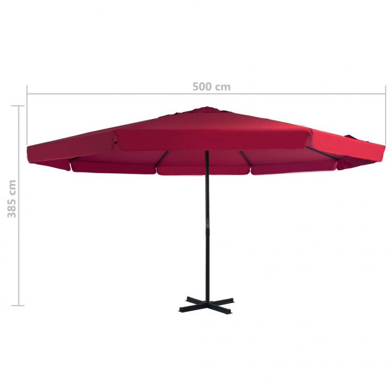 Parasol ogrodowy z przenośną podstawą, czerwony