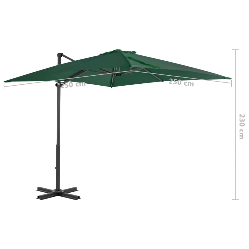 Parasol ogrodowy z przenośną podstawą, zielony