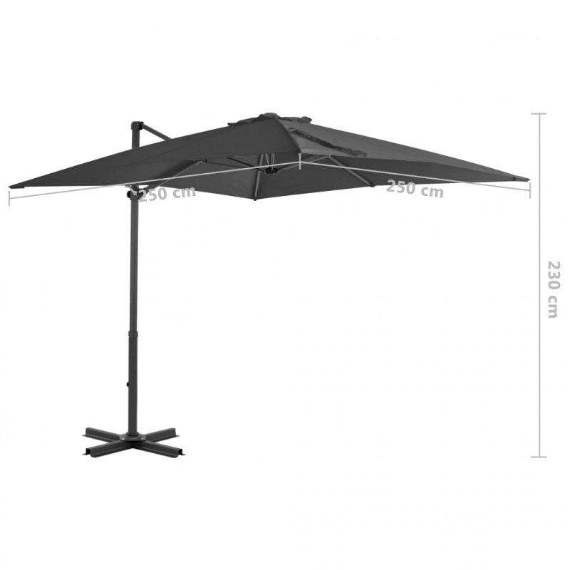 Parasol ogrodowy z przenośną podstawą, antracytowy