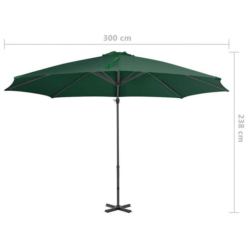 Parasol ogrodowy z przenośną podstawą, zielony