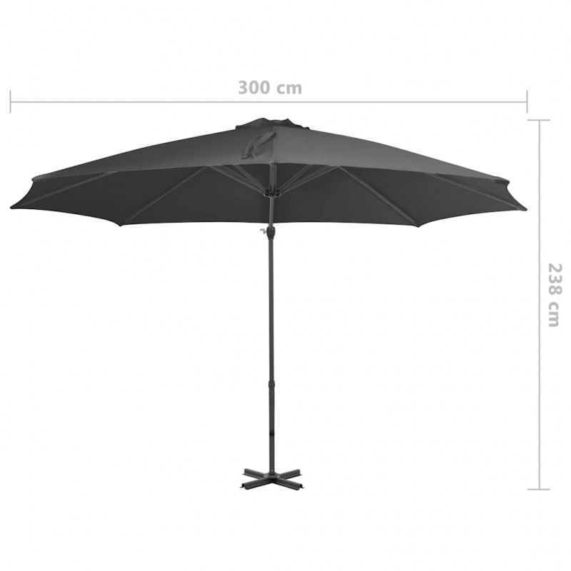 Parasol ogrodowy z przenośną podstawą, antracytowy