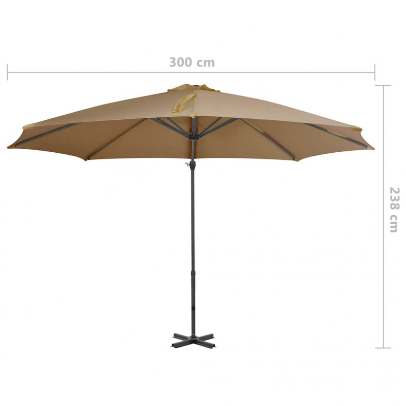 Parasol ogrodowy z przenośną podstawą, taupe