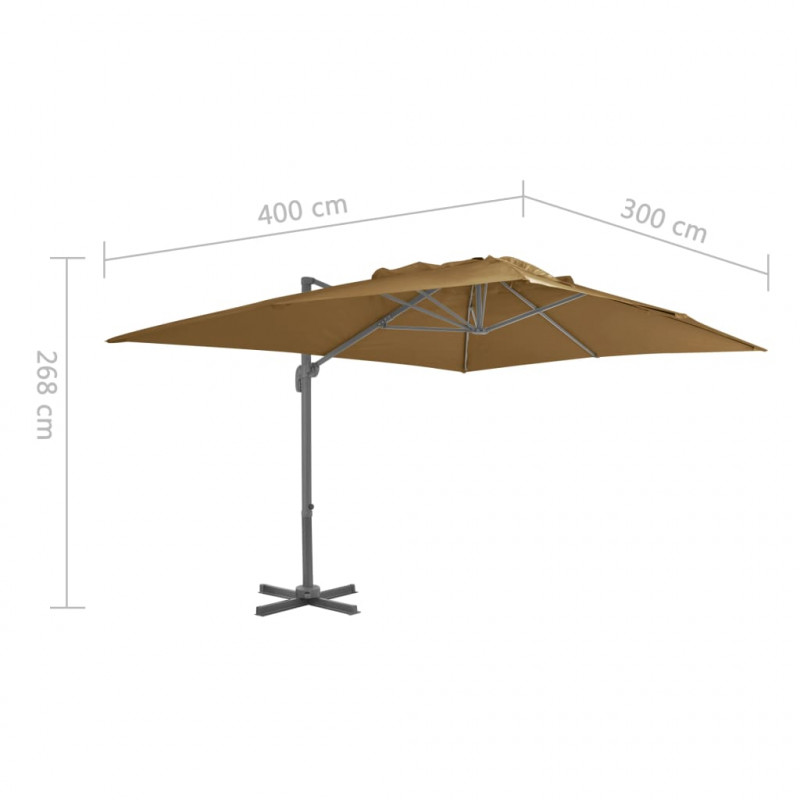 Parasol ogrodowy z przenośną podstawą, taupe