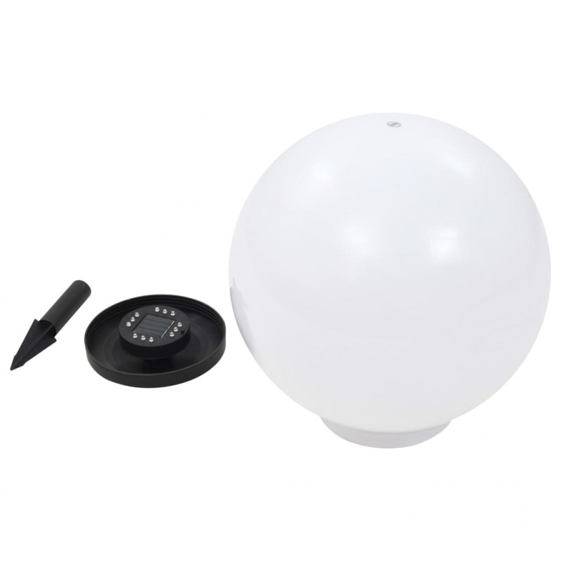 Lampy solarne do ogrodu, 2 szt., LED, kuliste, 40 cm, RGB