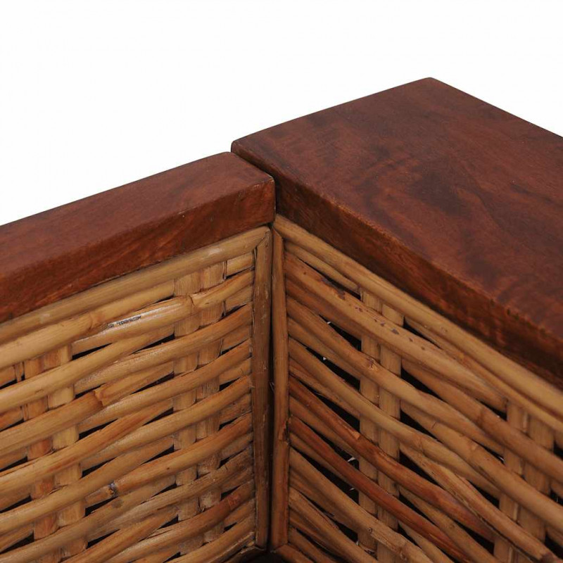 2-cz. zestaw wypoczynkowy, poduszki, brązowy, naturalny rattan