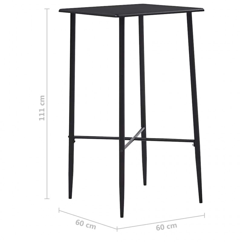 5-częściowy zestaw mebli barowych, plastik, czarny