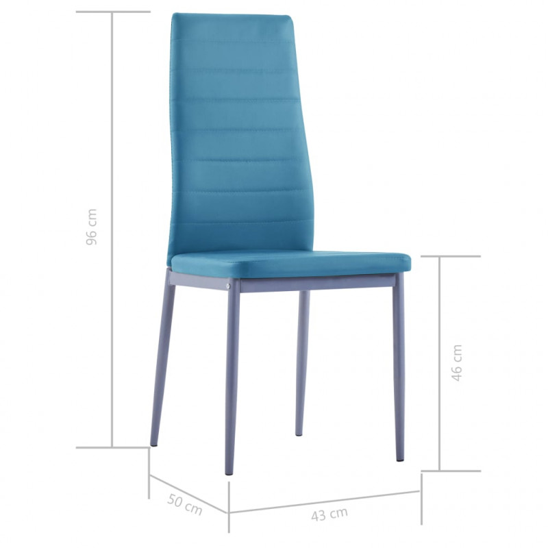 7-częściowy zestaw mebli do jadalni, niebieski