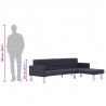 Sofa w kształcie litery L, ciemnoszara, poliester