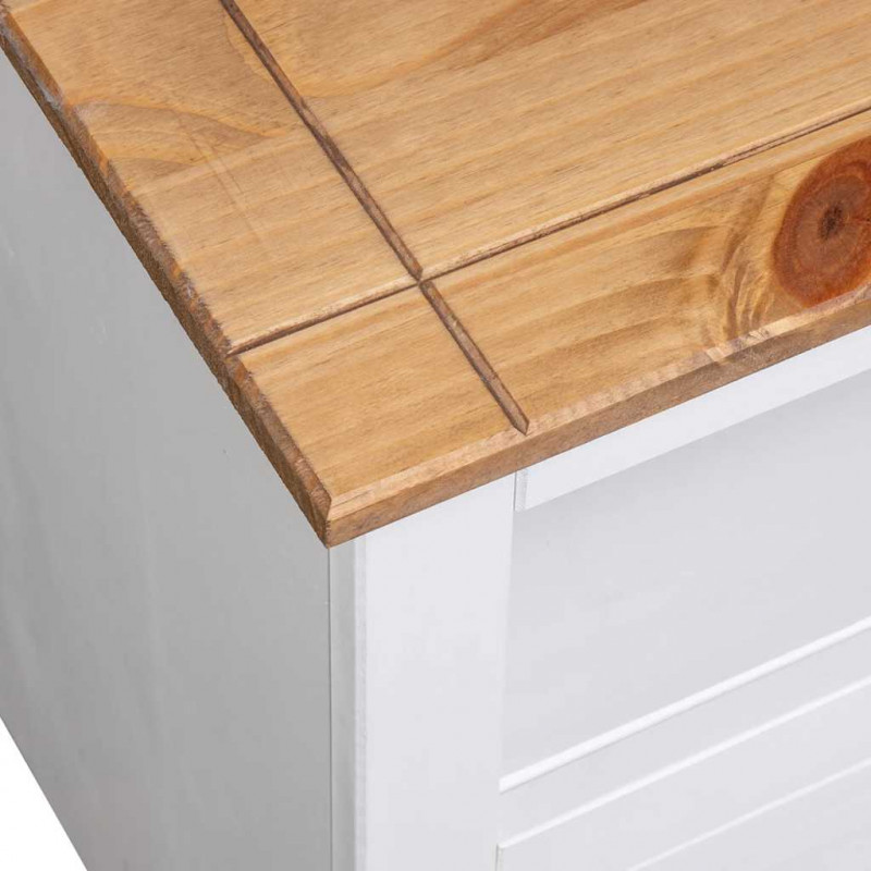 Narożna szafka pod TV, biała, 93x49x49 cm, sosna, seria Panama