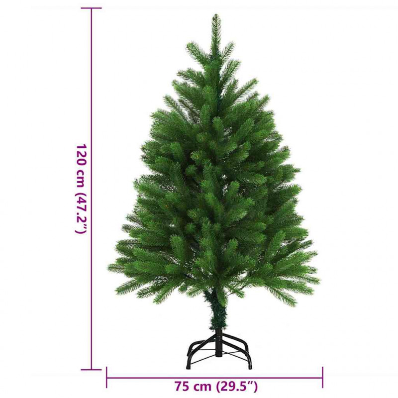 Sztuczna choinka z realistycznymi igłami, 120 cm, zielona