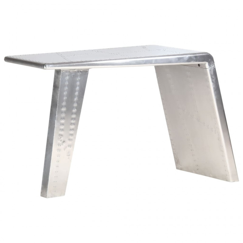 Biurko Aviator, srebrne, 112 x 50 x 76 cm, metalowe