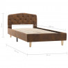 Rama łóżka, brązowa, sztuczna skóra zamszowa, 90 x 200 cm