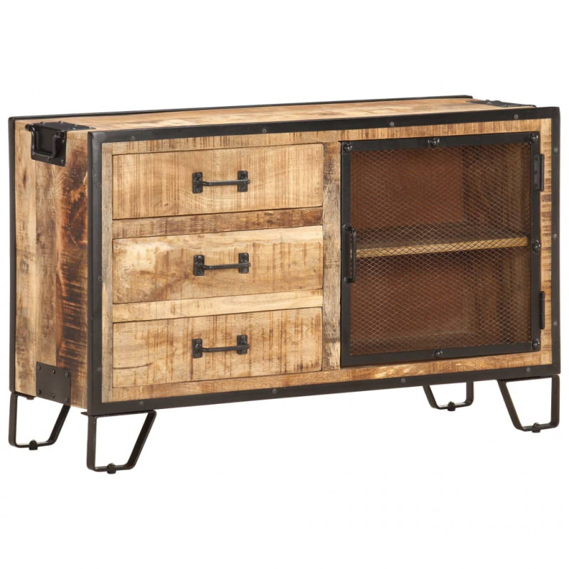 Komoda, 100x31x60 cm, lite, surowe drewno mango