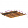 Kwadratowy blat stołu 60x60 cm, 15-16 mm, lite drewno z odzysku