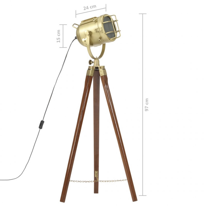 Lampa podłogowa na trójnogu, lite drewno mango, 97 cm