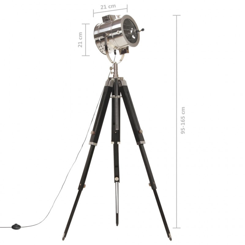 Lampa podłogowa na trójnogu, lite drewno mango, 165 cm
