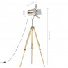 Lampa podłogowa na trójnogu, lite drewno mango, 140 cm