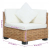 Narożna sofa z poduszkami, naturalny rattan