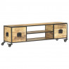 Szafka pod TV, 130 x 30 x 39 cm, lite drewno mango