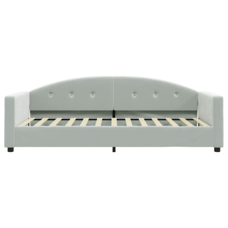 Sofa z materacem do spania, jasnoszara, 90x200 cm, aksamit